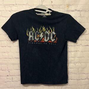 AC/DC Black Unisex Crewneck Top - Basic Tee Sz: Small